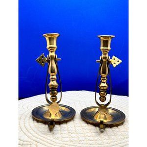 Vintage Interpur Brass Candlestick Holders Set Of 2
